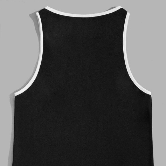 Casual Men's Summer Floral Print Tank Top Black - Picture 3 of 6